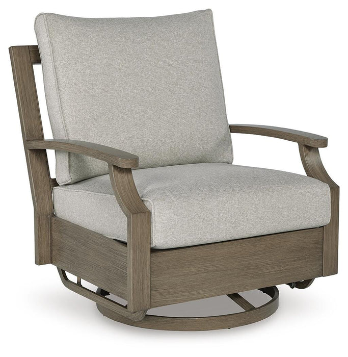Signature Design Brown/Beige Swivel Glider Chair w/Cushion