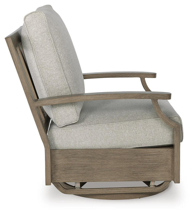 Signature Design Brown/Beige Swivel Glider Chair w/Cushion