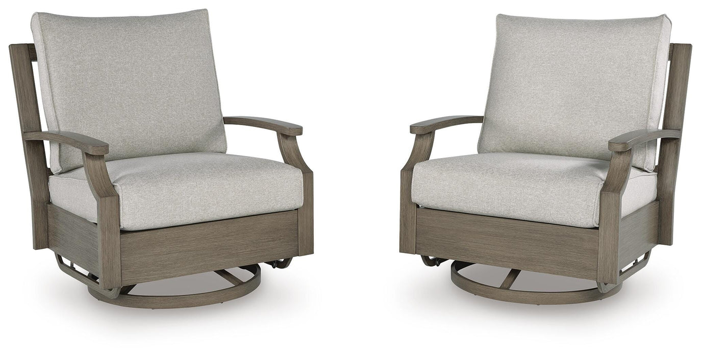 Signature Design Brown/Beige Swivel Glider Chair w/Cushion