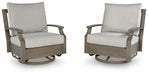 Signature Design Brown/Beige Swivel Glider Chair w/Cushion