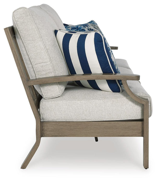 Signature Design Brown/Beige Sofa with Cushion