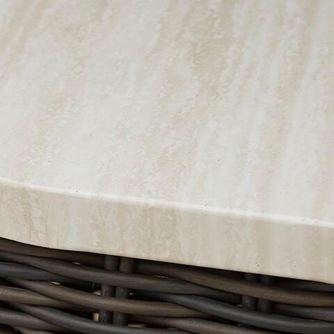 Signature Design Beige/Dark Brown Rectangular Cocktail Table