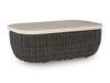 Signature Design Beige/Dark Brown Rectangular Cocktail Table