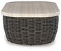 Signature Design Beige/Dark Brown Rectangular Cocktail Table