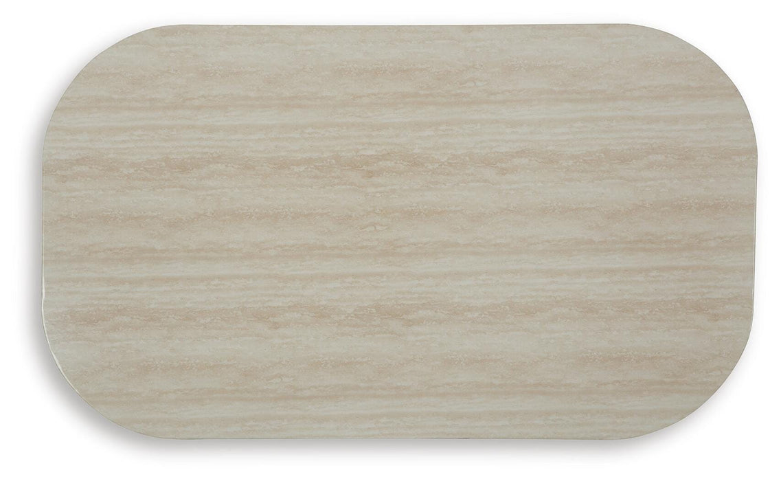 Signature Design Beige/Dark Brown Rectangular Cocktail Table