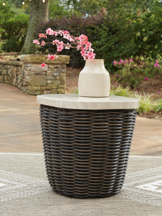 Signature Design Beige/Dark Brown Square End Table