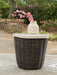 Signature Design Beige/Dark Brown Square End Table