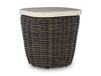 Signature Design Beige/Dark Brown Square End Table
