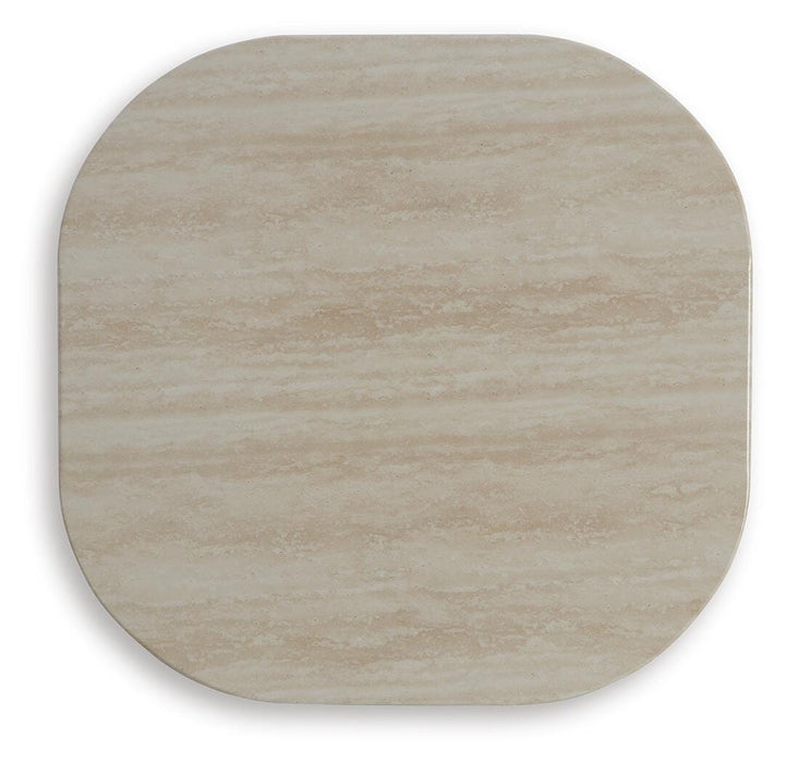 Signature Design Beige/Dark Brown Square End Table