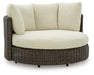 Signature Design Beige/Dark Brown Swivel Lounge Chair w/Cushion