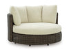Signature Design Beige/Dark Brown Swivel Lounge Chair w/Cushion