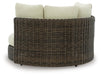 Signature Design Beige/Dark Brown Swivel Lounge Chair w/Cushion