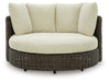 Signature Design Beige/Dark Brown Swivel Lounge Chair w/Cushion