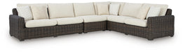 Signature Design Beige/Dark Brown 4-Piece Outdoor Sectional