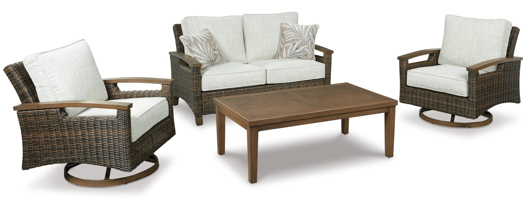 Signature Design Medium Brown Loveseat w/Cushion