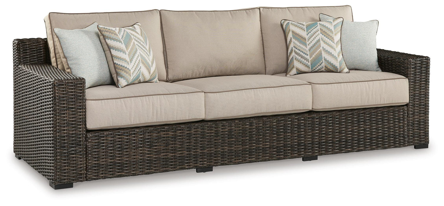 Signature Design Brown Sofa with Cushion