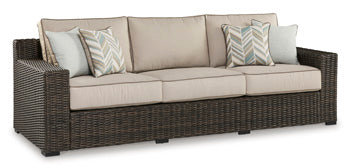 Signature Design Brown Sofa with Cushion