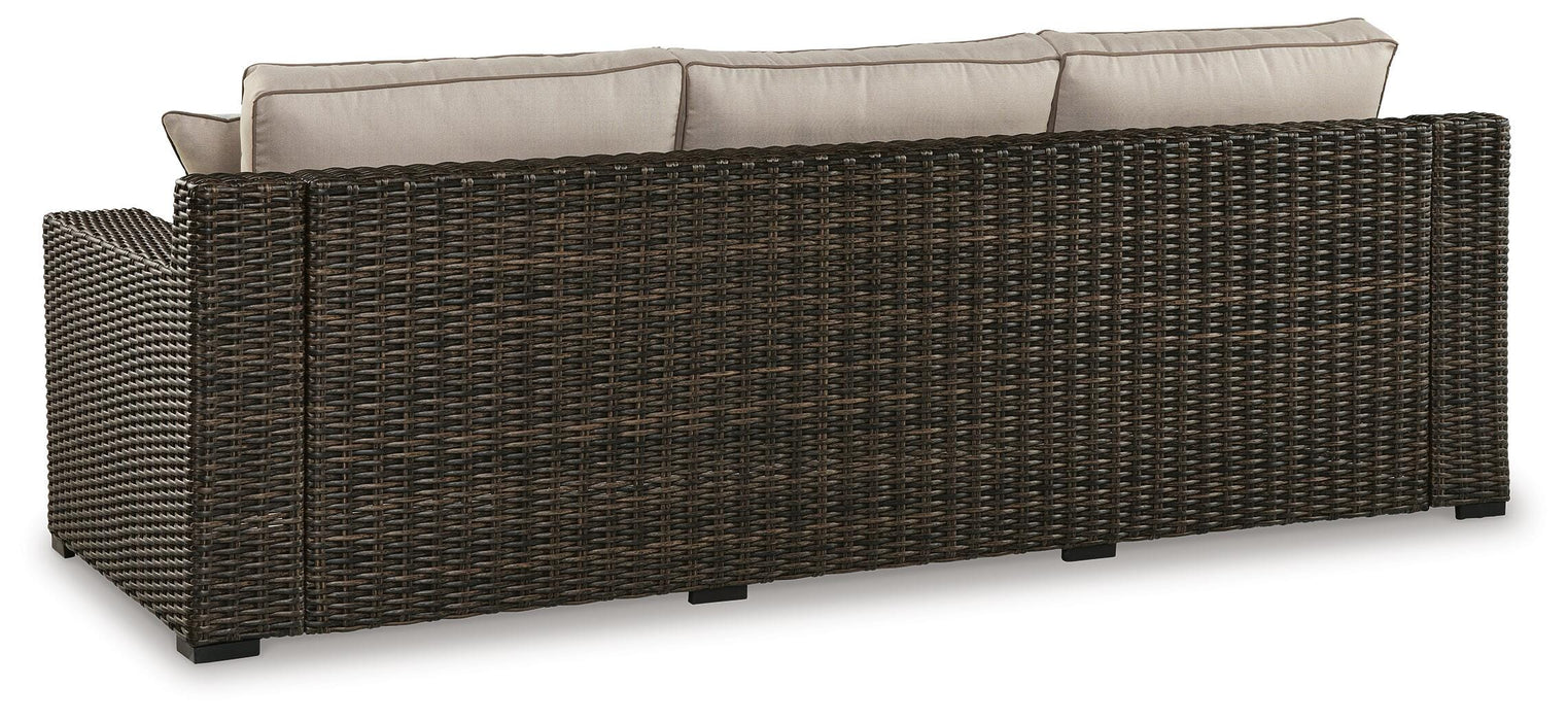 Signature Design Brown Sofa with Cushion
