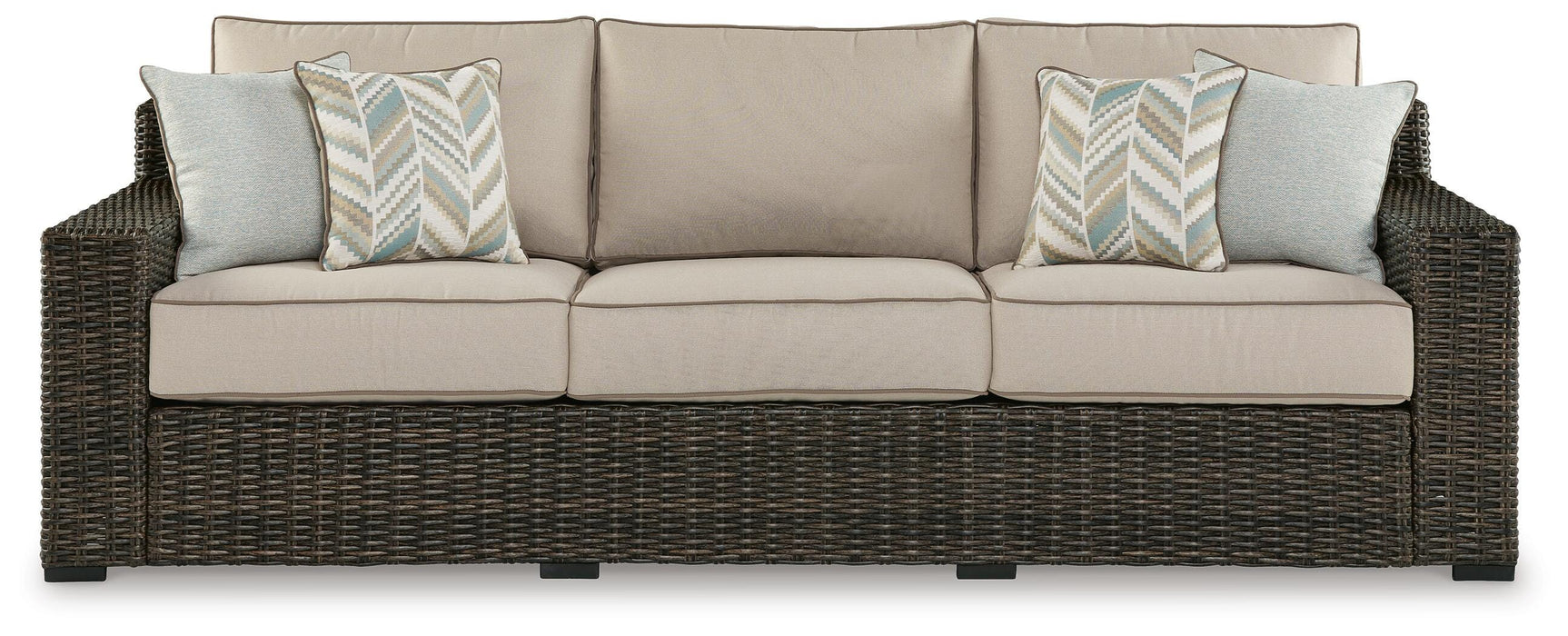 Signature Design Brown Sofa with Cushion