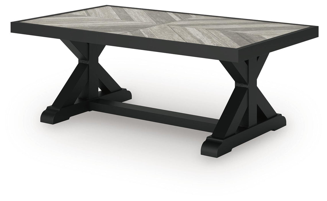 Signature Design Black/Light Gray Rectangular Cocktail Table