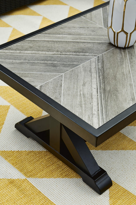 Signature Design Black/Light Gray Rectangular Cocktail Table