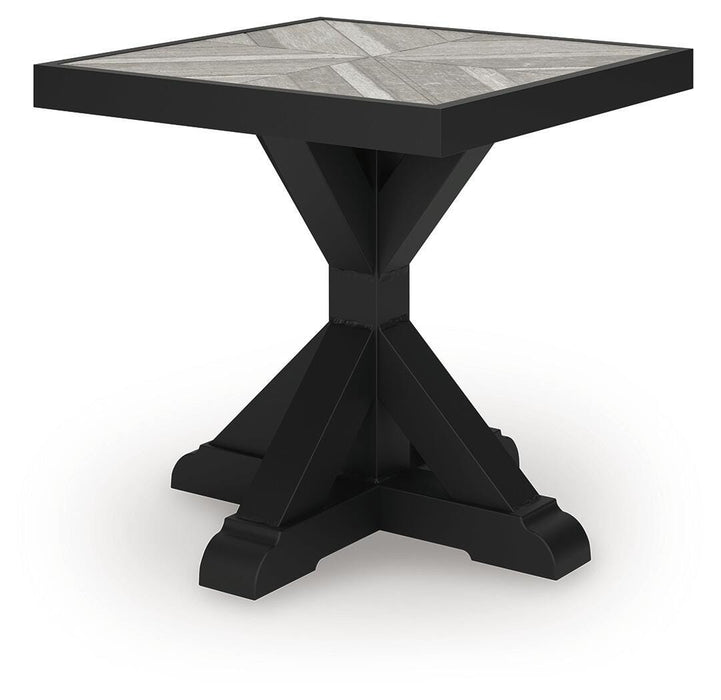 Signature Design Black/Light Gray Square End Table