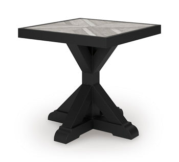 Signature Design Black/Light Gray Square End Table