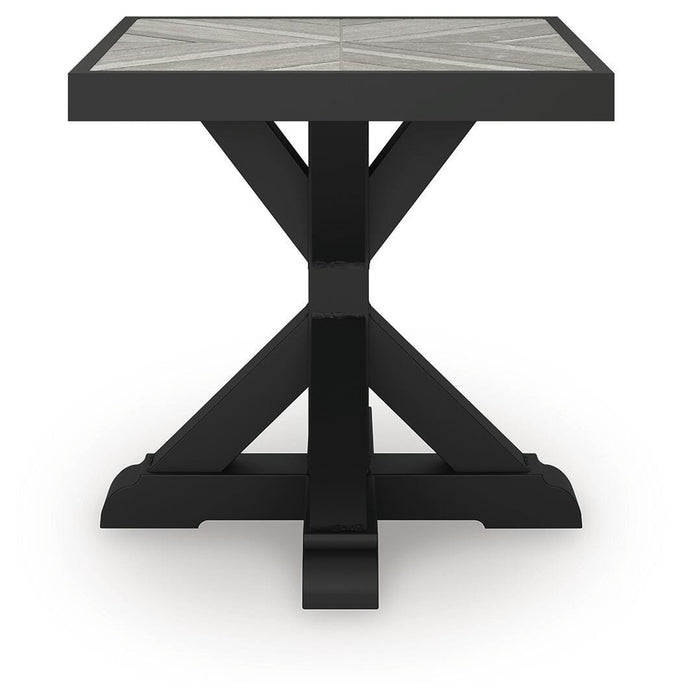 Signature Design Black/Light Gray Square End Table