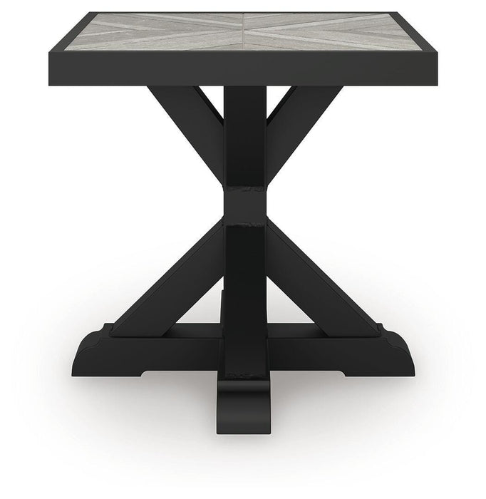 Signature Design Black/Light Gray Square End Table