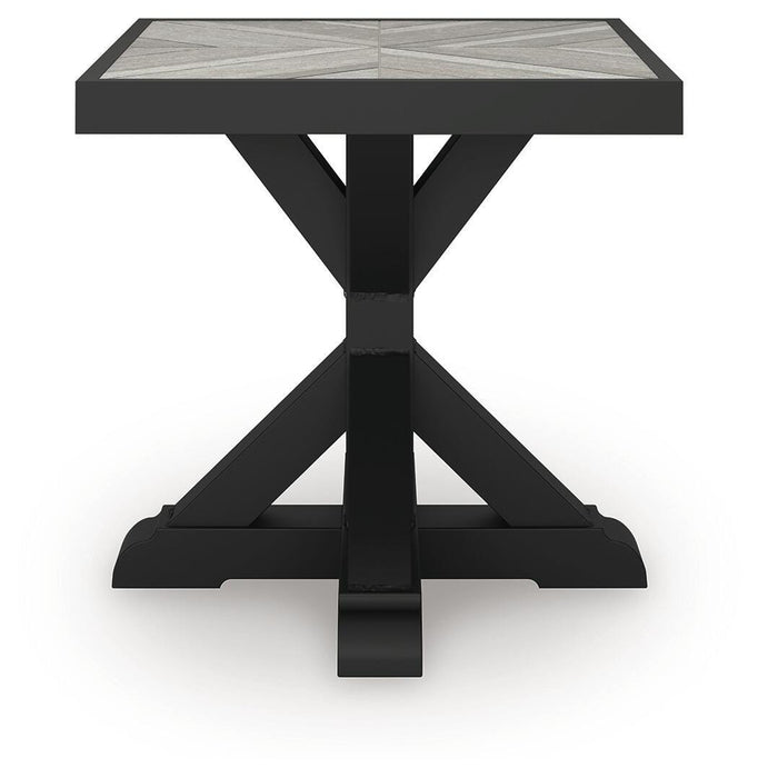 Signature Design Black/Light Gray Square End Table
