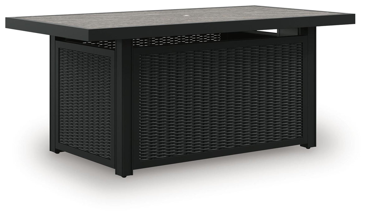 Signature Design Black/Light Gray Rectangular Fire Pit Table