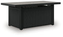Signature Design Black/Light Gray Rectangular Fire Pit Table