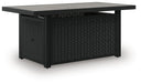 Signature Design Black/Light Gray Rectangular Fire Pit Table