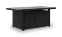 Signature Design Black/Light Gray Rectangular Fire Pit Table