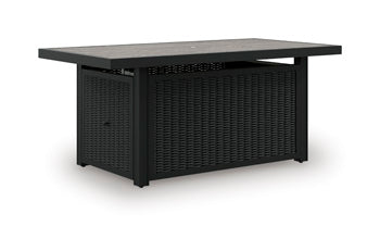 Signature Design Black/Light Gray Rectangular Fire Pit Table