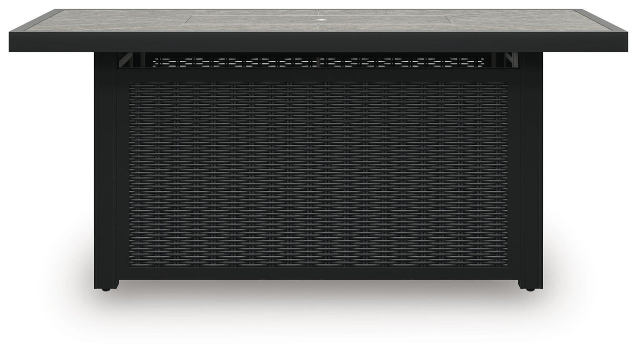 Signature Design Black/Light Gray Rectangular Fire Pit Table