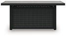 Signature Design Black/Light Gray Rectangular Fire Pit Table