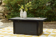 Signature Design Black/Light Gray Rectangular Fire Pit Table