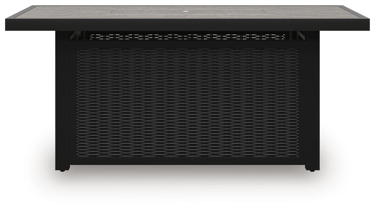 Signature Design Black/Light Gray Rectangular Fire Pit Table