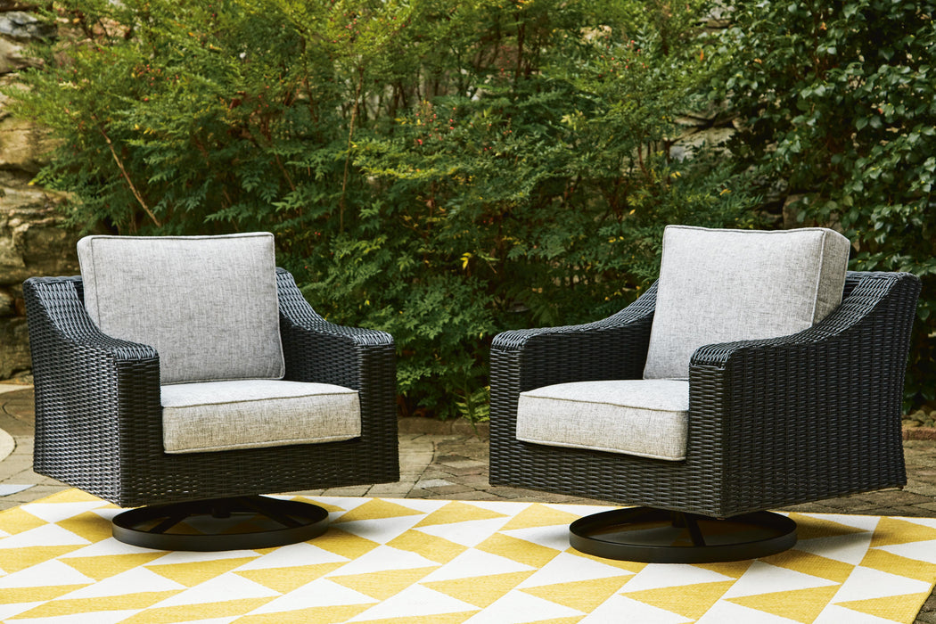 Signature Design Black/Light Gray Swivel Lounge Chair (1/CN)