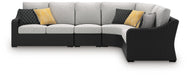 Signature Design Black/Light Gray 4-Piece Outdoor Sectional