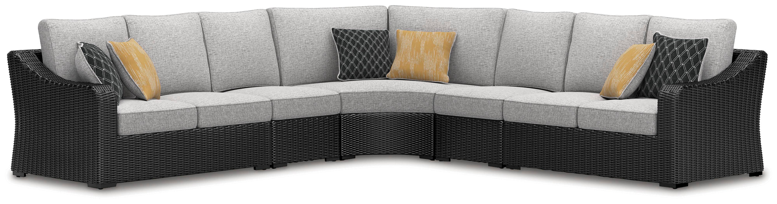 Signature Design Black/Light Gray 5-Piece Outdoor Sectional