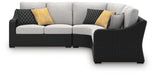 Signature Design Black/Light Gray 3-Piece Outdoor Sectional