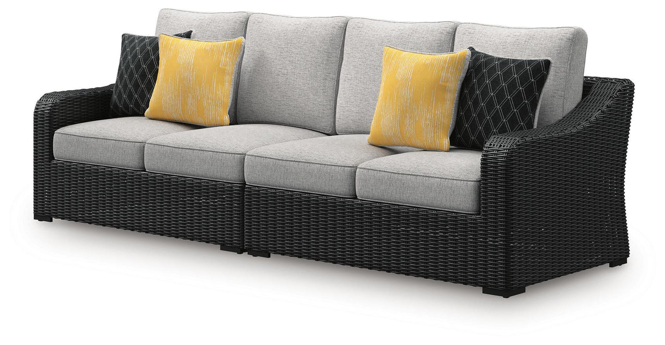 Signature Design Black/Light Gray RAF/LAF Loveseat w/CUSH (2/CN)