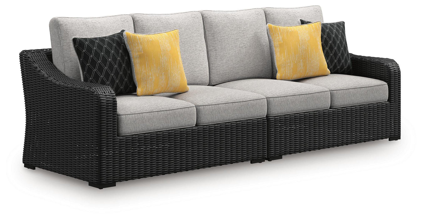 Signature Design Black/Light Gray RAF/LAF Loveseat w/CUSH (2/CN)
