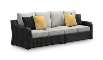 Signature Design Black/Light Gray RAF/LAF Loveseat w/CUSH (2/CN)