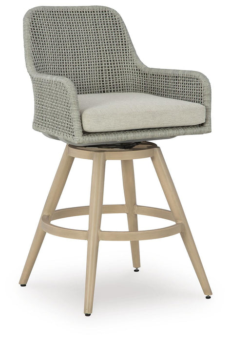 Signature Design Beige/Gray Barstool with Cushion (2/CN)
