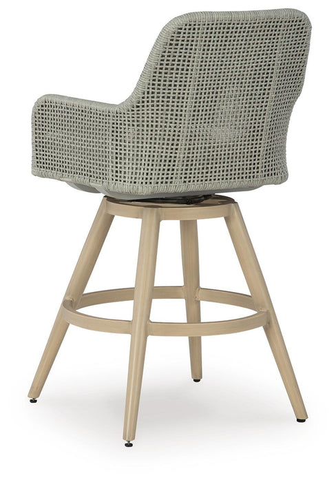 Signature Design Beige/Gray Barstool with Cushion (2/CN)