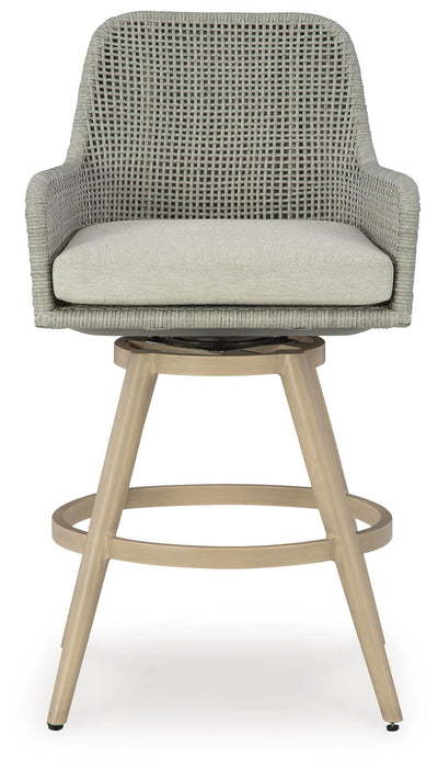 Signature Design Beige/Gray Barstool with Cushion (2/CN)