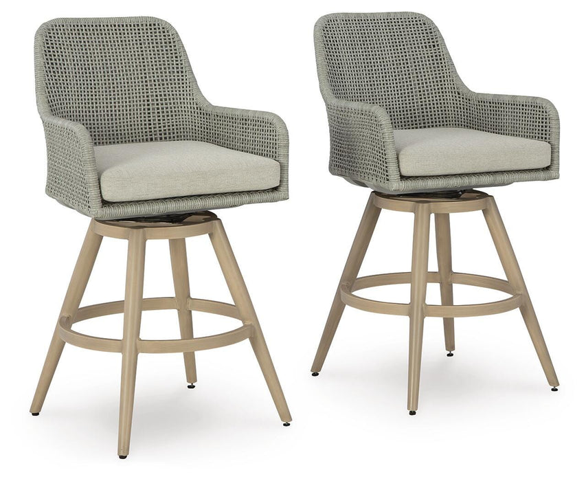 Signature Design Beige/Gray Barstool with Cushion (2/CN)